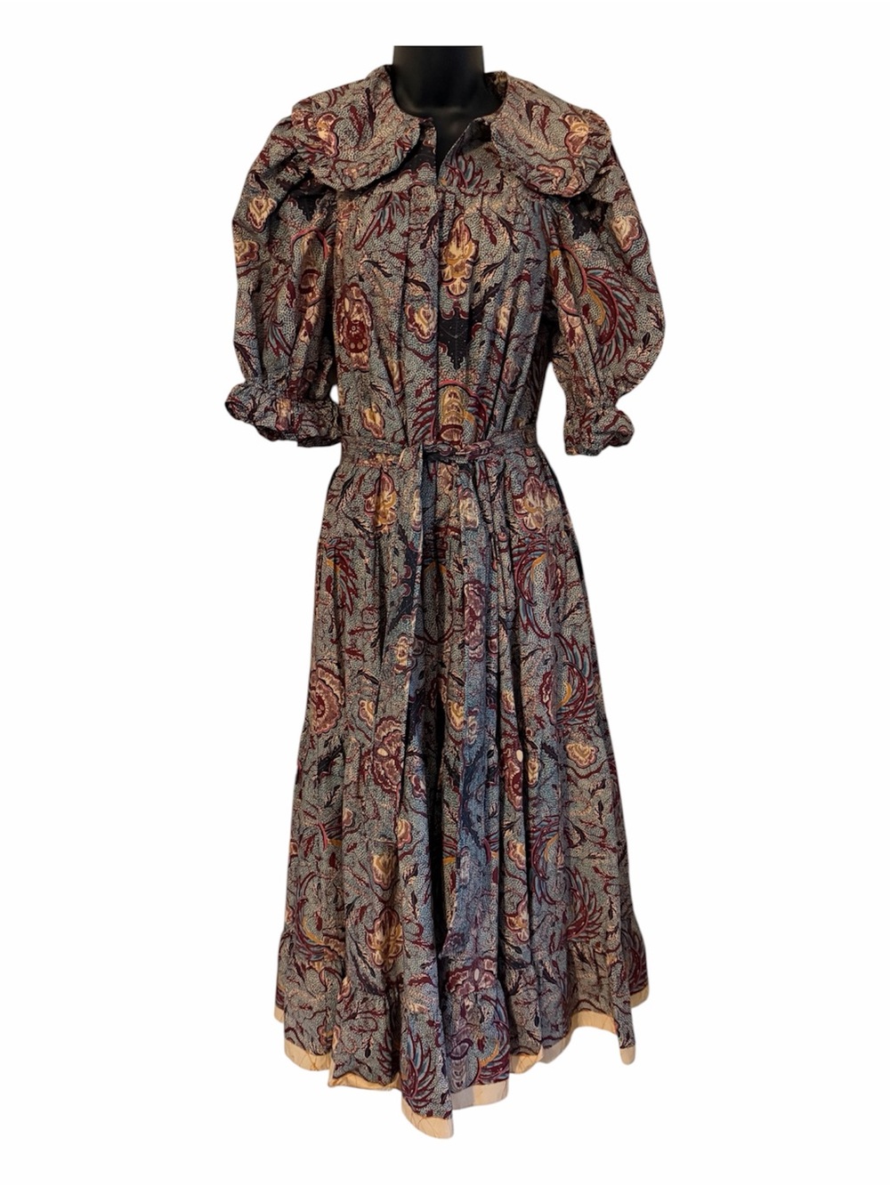 Ulla Johnson Rosalind Cotton MIDI Dress, ether florals and horn golden Size 4